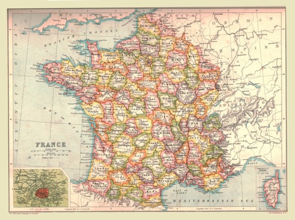 Map of France, 1902.  Creator: Unknown.