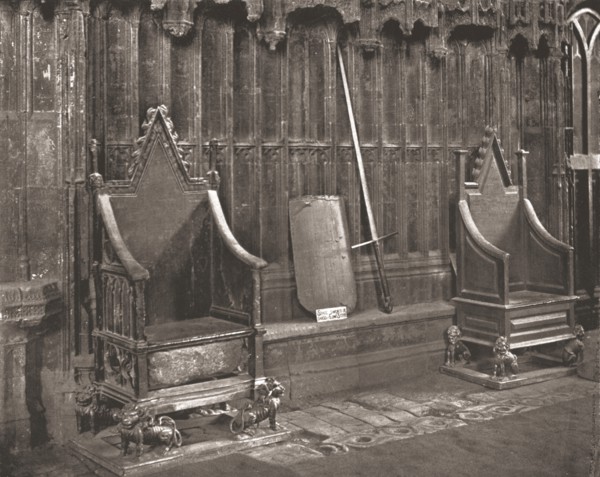 The Coronation Chair in Westminster Abbey, London, 1894. Creator: Unknown.
