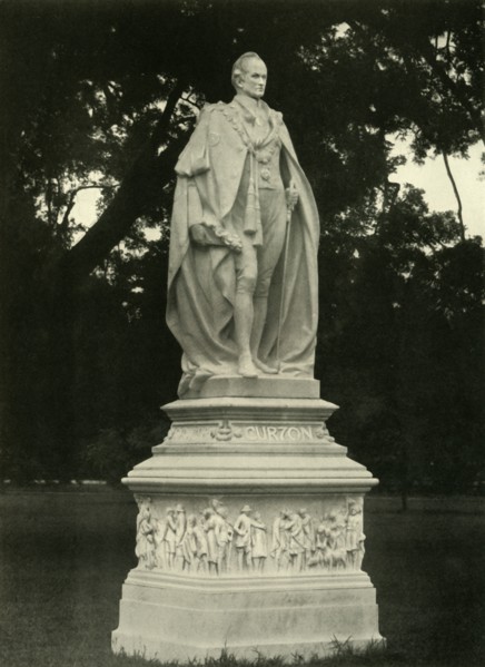 'Statue of Lord Curzon in Grounds of Victoria Memorial Hall', 1925. Creator: Unknown.