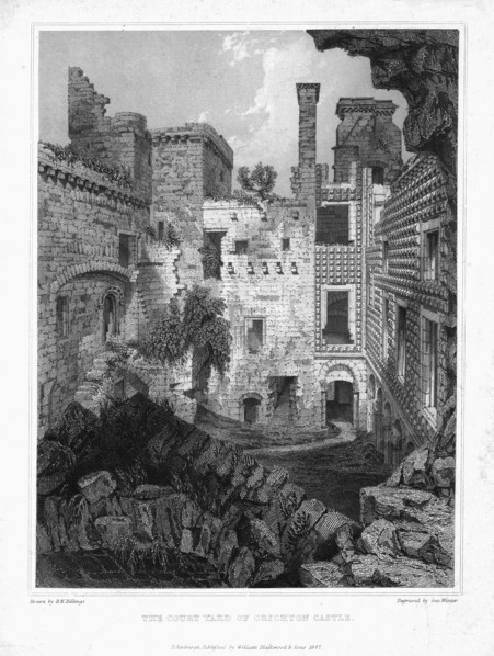'The Courtyard of Crichton Castle', c1847. Creator: George Winter.