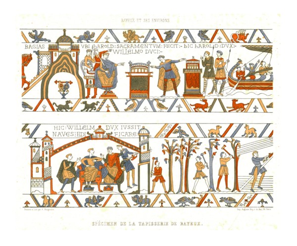 Sections of the Bayeux Tapestry. Creator: Adolphe Maugendre.