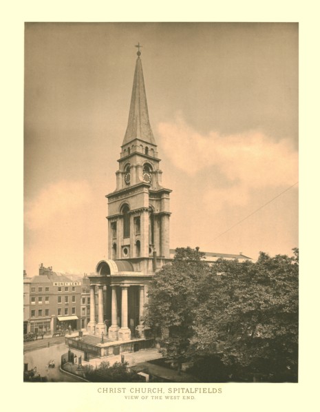 'Christ Church, Spitalfields, View of the West End', mid-late 19th century. Creator: Unknown.