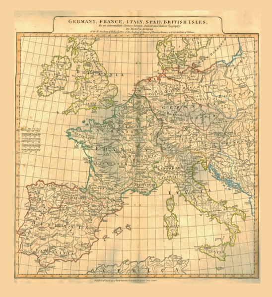 Map of Europe, 1821. Creator: Unknown.