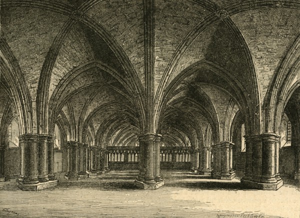 'The Church of St. Faith, The Crypt of Old St. Paul's, from a view by Hollar', (1897).  Creator: Unknown.