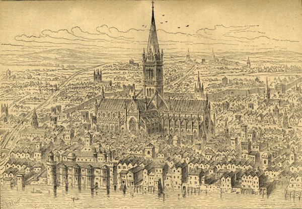 'St. Paul's and the Neighbourhood in 1540', (1897). Creator: Unknown.