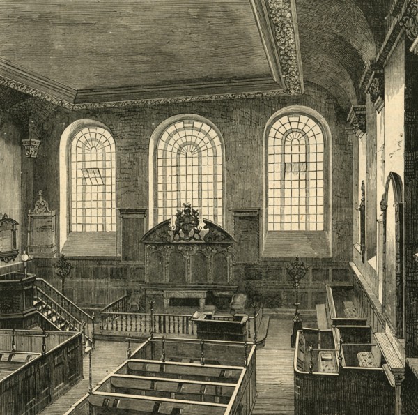 'Interior of St. Michael's, Wood Street, 1876', (1897). Creator: Unknown.
