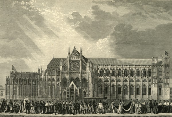 'The Coronation Procession of Anne Boleyn to Westminster Abbey', 1533, (1881). Creator: Unknown.