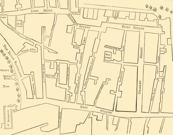 'Plan of a Portion of Westminster Between 1734 and 1748 - Before the Erection of Great George Street Creator: Unknown.