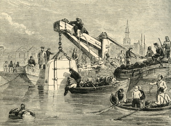 'Diving-Bell Used in the Construction of the Thames Tunnel', (c1878). Creator: Unknown.