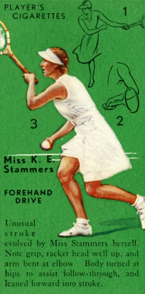 'Miss K. E. Stammers - Forehand Drive', c1935. Creator: Unknown.