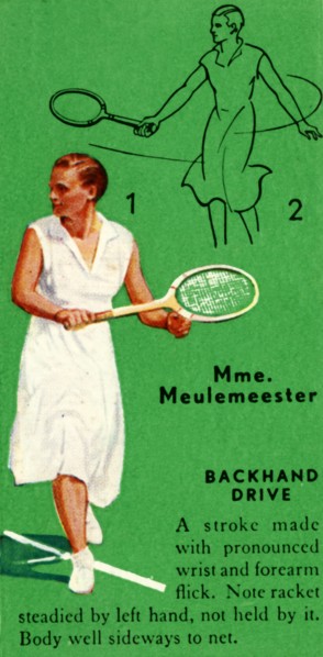 'Mme. Meulemeester - Backhand Drive', c1935. Creator: Unknown.