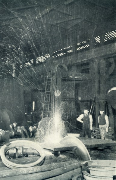 'Sawing Cold Steel', 1922. Creator: Unknown.