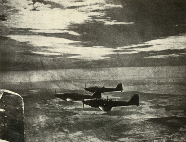 'Battles Returning from a Raid', 1939-1940, (1941). Creator: Unknown.