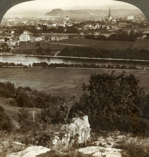 'Trondhjem, its homes, warehouses and cathedral, between river Nid and Fjord, Norway', 1905. Creator: Unknown.