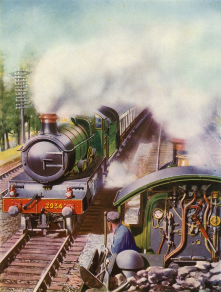 'Passing at Speed. An unusual view from the tender of a goods engine', 1935-36. Creator: Unknown.