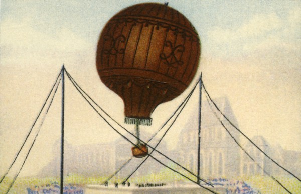 Launch of the Montgolfier Brothers' balloon, June 1783, (1932). Creator: Unknown.