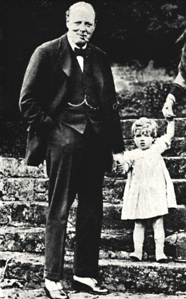 'Mr. Churchill with His Daughter', 1924, (1945). Creator: Unknown.