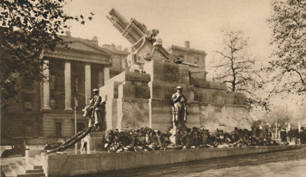 'Representation in Stone of a 9-Inch Howitzer That Caused Great Controversy', c1935. Creator: Unknown.