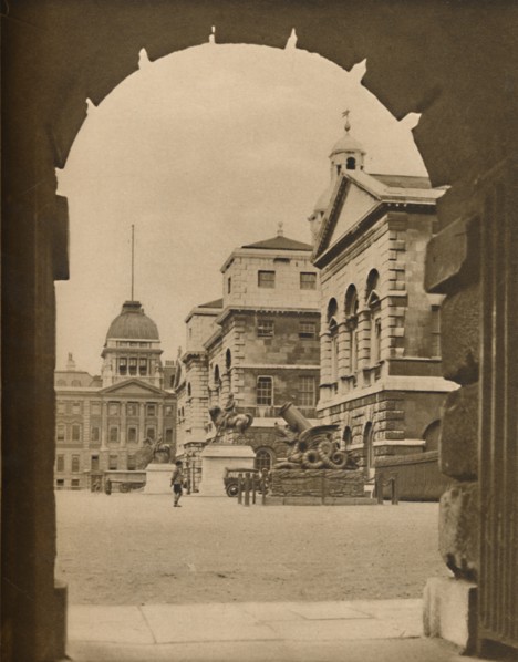 'Horse Guards Parade Framed in the Archway of Treasury Passage', c1935. Creator: Unknown.