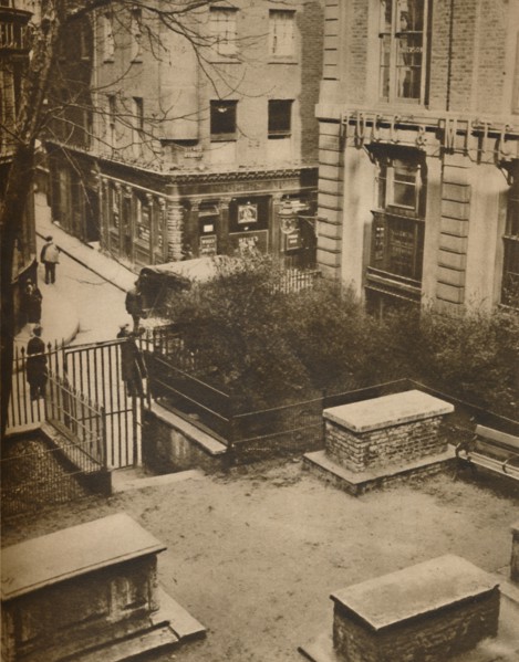 'The Coopers' Arms from the Churchyard of St. Olave's, Silver Street', c1935. Creator: Unknown.