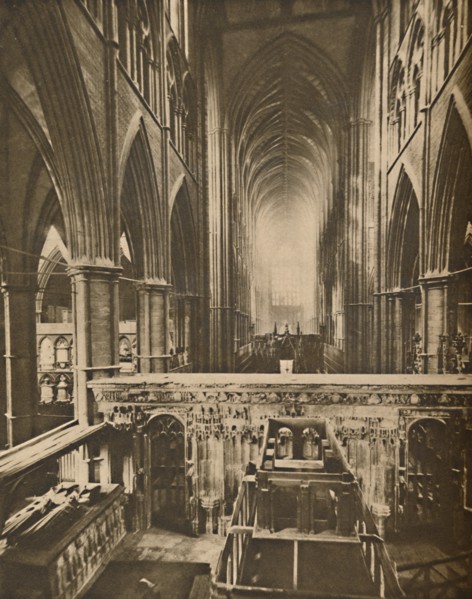'The Abbey's Grand Interior: Looking West from the Chapel of the Confessor', c1935. Creator: Unknown.