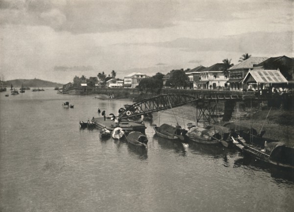 'The River Bank and Strand Road, Moulmein', 1900. Creator: Unknown.