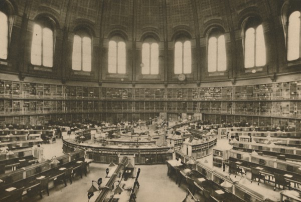 'Reading Room of the Great Library at the British Museum seen from the Entrance', c1935. Creator: Fleming.