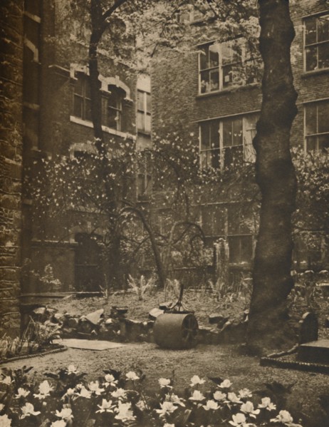'The Empty Churchyard of What Was All Hallows Staining', c1935. Creator: Walter Benington.