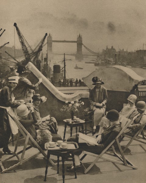 'The Pool from the Roof Garden of the Langbourne Club for City Women', 1920s, (c1935).  Creator: Unknown.