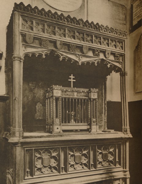 'Ever-Burning "Lamp of Maintenance" of "Toc H" in Allhallows, Barking', c1935. Creator: Lemere.
