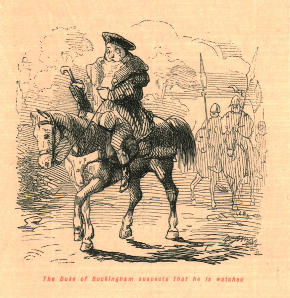 'The Duke of Buckingham suspects that he is watched', 1897. Creator: John Leech.