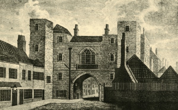 'St. John's Gate, Clerkenwell', 1813, (1925). Creator: Unknown.