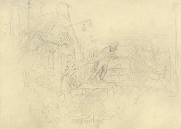 'Der Zechpreller', mid-late 19th century, (c1924).  Creator: Carl Spitzweg.