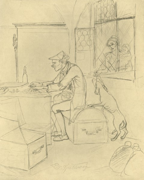 'Der Geizhals', mid-late 19th century, (c1924).  Creator: Carl Spitzweg.