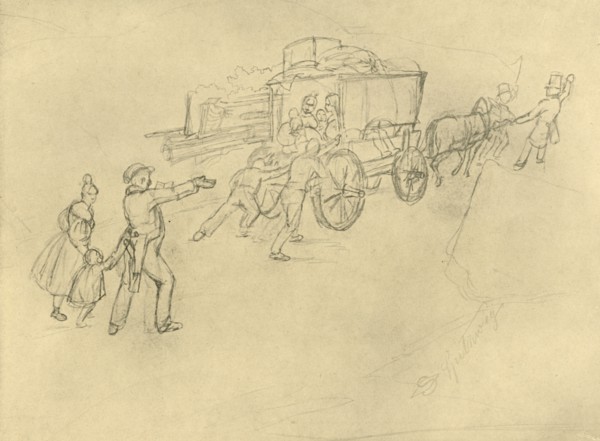 'Der Thespiskarren (Schauspieler auf Reisen)', mid-late 19th century, (c1924).  Creator: Carl Spitzweg.