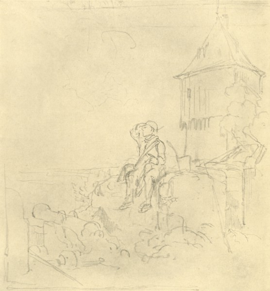 'Berdächtiger Rauch', mid-late 19th century, (c1924). Creator: Carl Spitzweg.