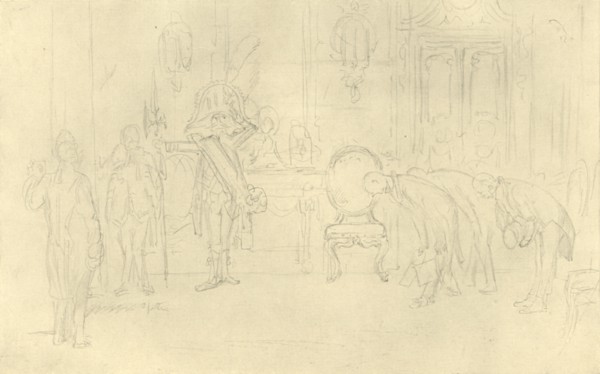 'Im Vorzimmer seiner Hoheit', mid-late 19th century, (c1924).  Creator: Carl Spitzweg.