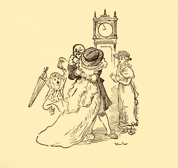John Gilpin is reunited with his wife and children, 1878, (c1918).  Creator: Randolph Caldecott.