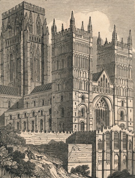 'North-West View of Durham Cathedral', c1843. Creator: J Jackson.