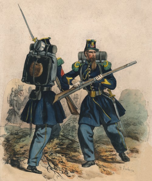 'Chasseurs A Pied', mid-late 19th century.  Creator: Hippolyte Lalaisse.