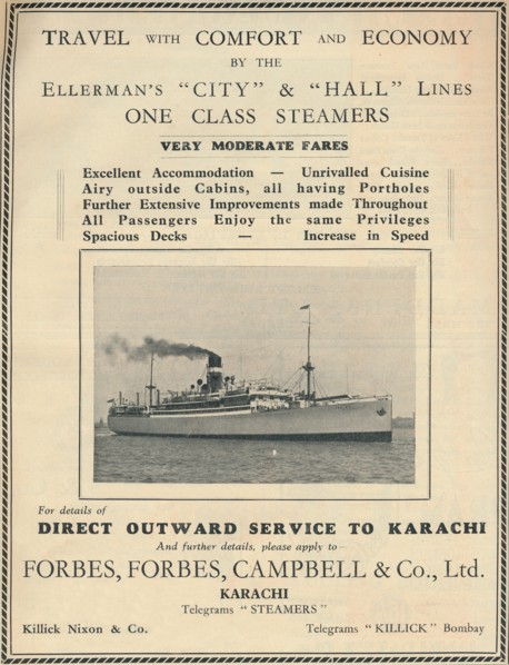 Advertisement for Ellerman's steamers, 1936. Creator: Unknown.