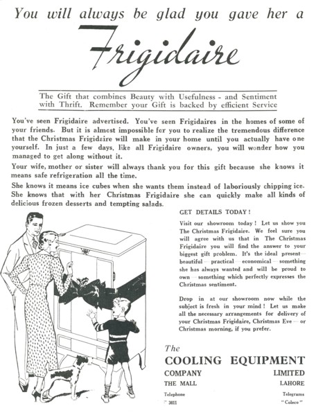 Advertisement for 'Frigidaire' fridges, 1936. Creator: Unknown.