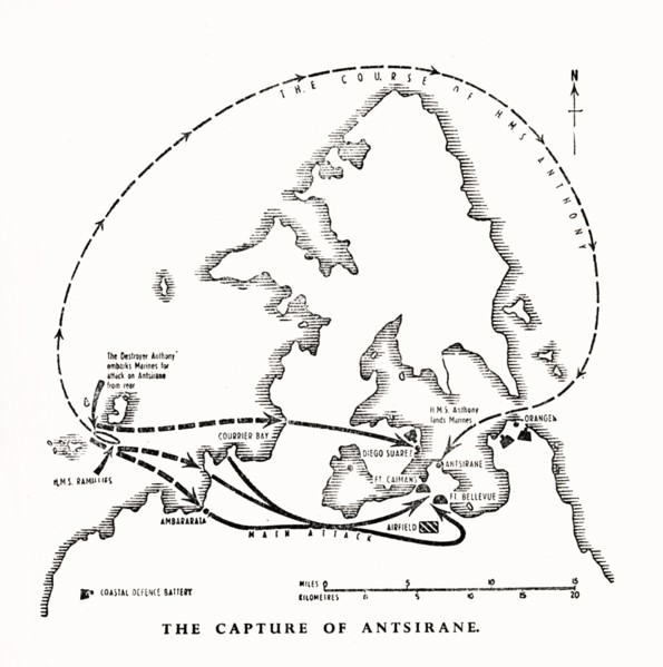 The capture of Antsiranana, Madagascar, by the Royal Marines, World War II, 1942 (1944). Creator: Unknown.