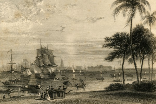 'Calcutta, from Garden house reach', 1835. Creator: William Daniell.