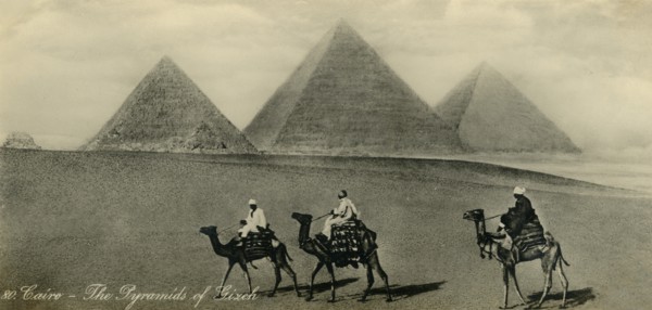 'Cairo: The Pyramids of Gizeh', c1918-c1939. Creator: Unknown.