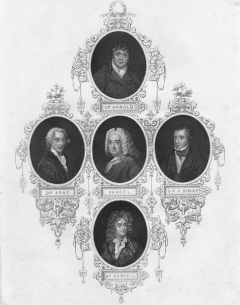 Medallion portraits of British composers, (early-mid 19th century).