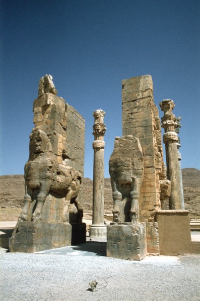 Front view of the Gate of All Nations, Persepolis, Iran