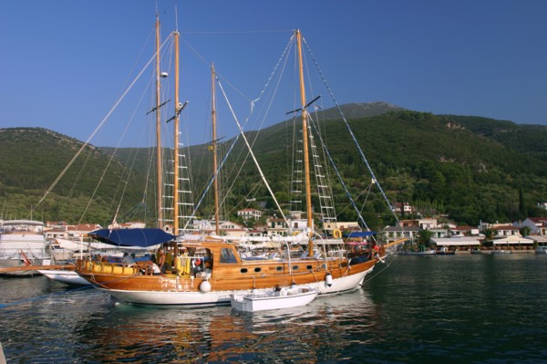 Sailing boat off Sami, Kefalonia, Greece