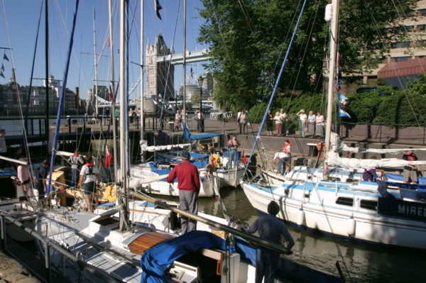 Boats in St Katherine's Lock, London