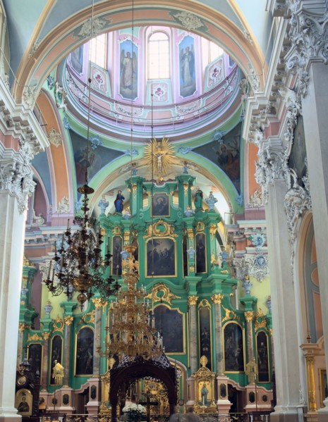 Interior of the Church of the Holy Spirit, Vilnius, Lithuania.